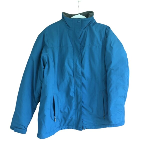 L.L. Bean Fleece Lined Insulated Winter Jacket Women’s Size 1X Nylon Poly Blue - Picture 2 of 13